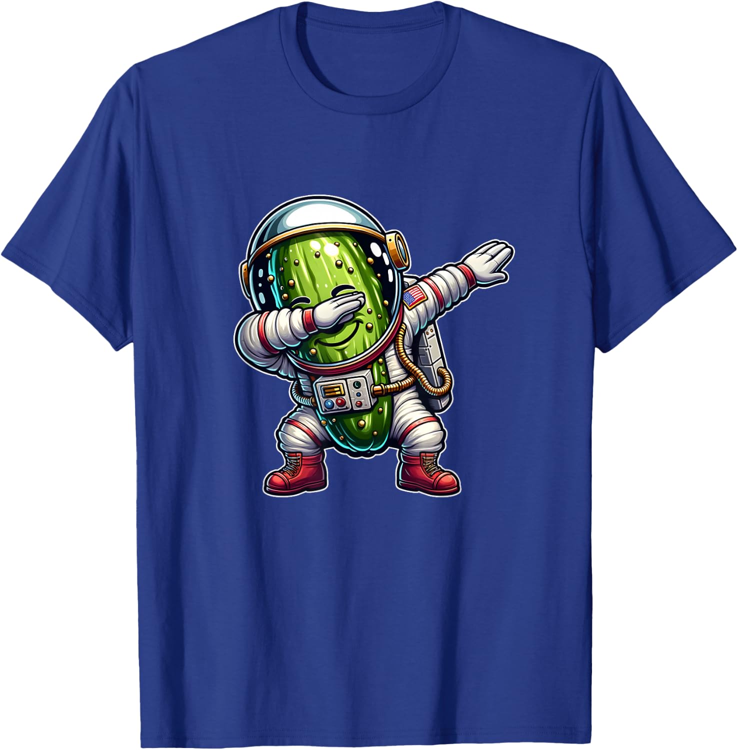 Dabbing Pickle Astronaut Space Odyssey T-Shirt - T-Shirt | Royal