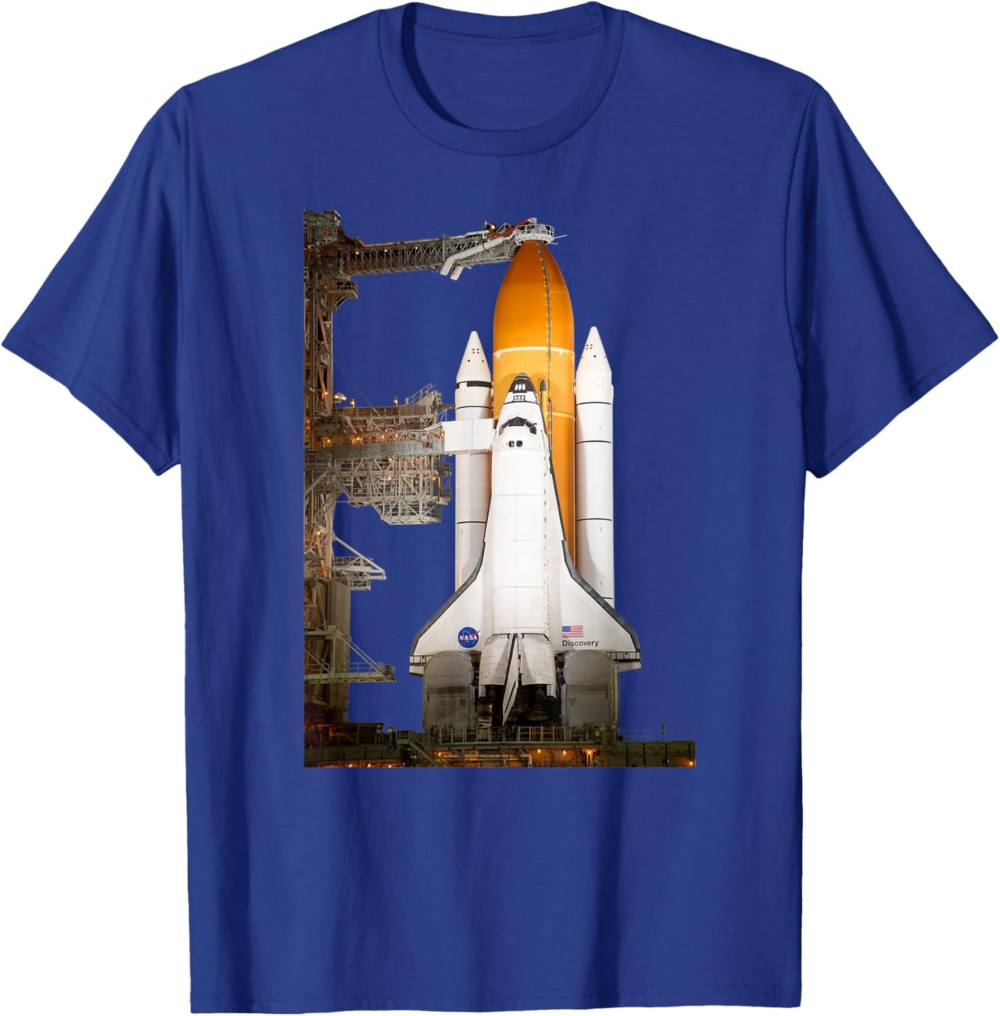Space Shuttle Discovery Launch Pad Space Explorer T-Shirt - T-Shirt | Royal