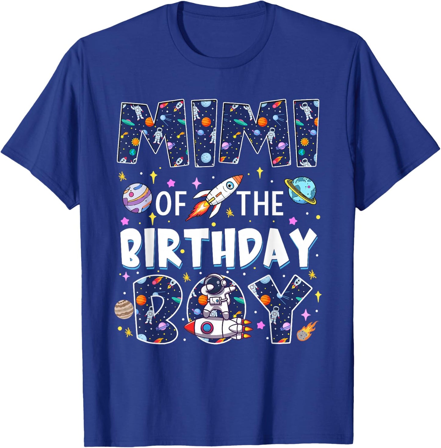 Mimi of The Birthday Boy Astronaut Family Space Planets T-Shirt - T-Shirt | Royal
