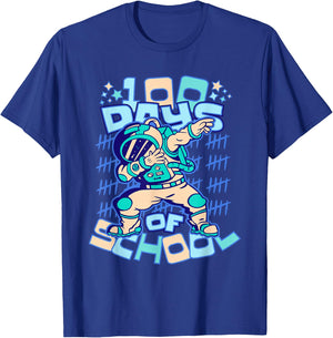 Astronaut Space 100th Day of School Teacher Kids 100 Days T-Shirt - T-Shirt | Royal