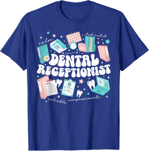 Dental Receptionist Groovy Dental Receptionists T-Shirt - T-Shirt | Royal