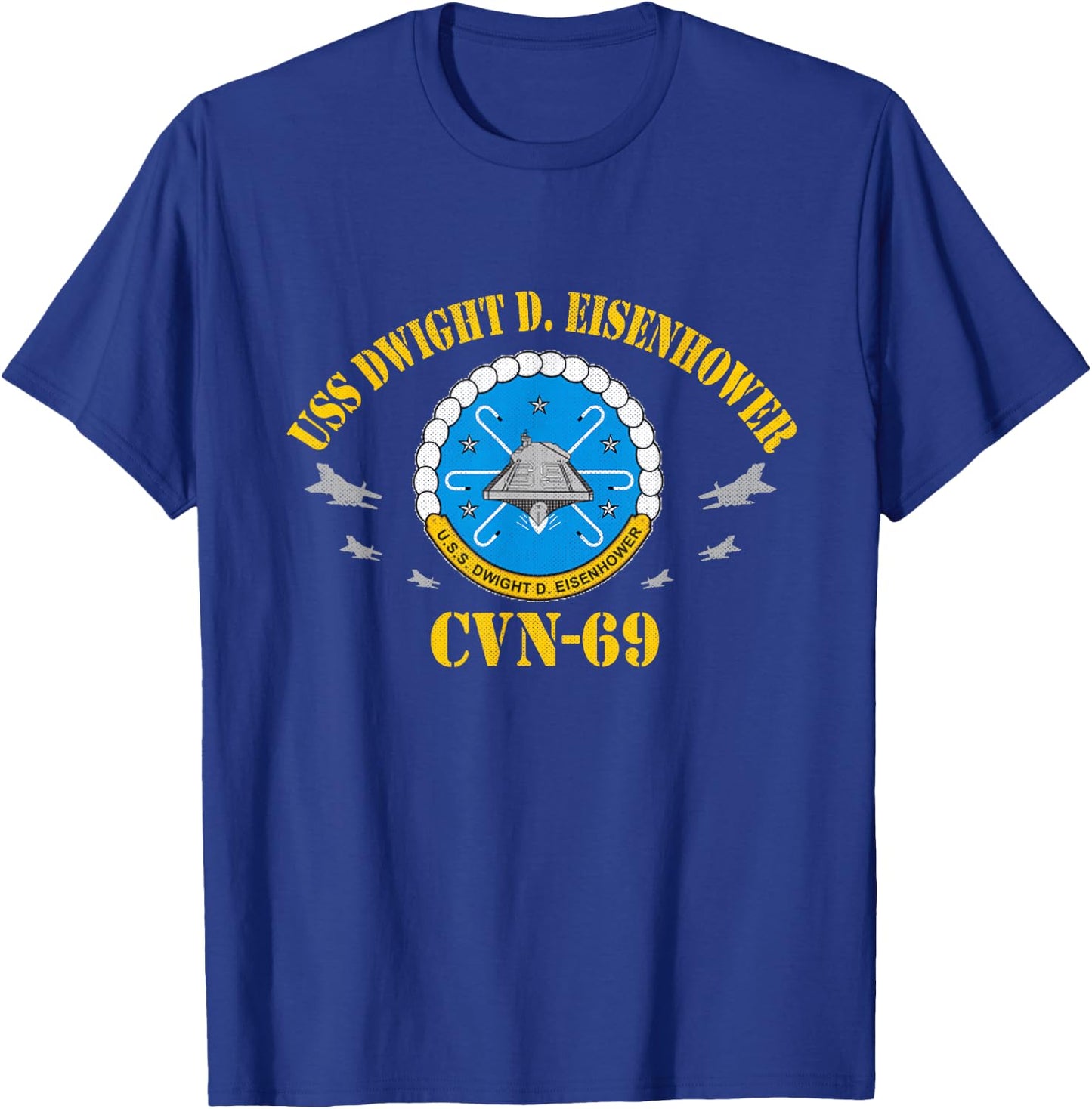 USS Dwight D. Eisenhower CVN-69 Aircraft Carrier Veteran T-Shirt - T-Shirt | Royal