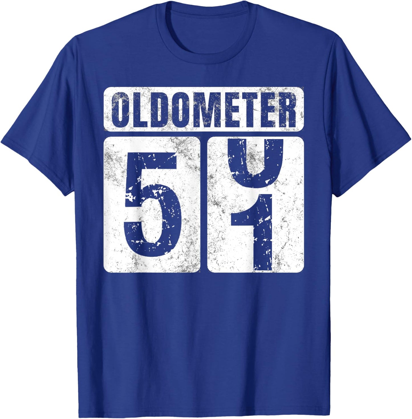 Oldometer 51 Shirt Vintage Funny 51st Birthday Gift T-Shirt - T-Shirt | Royal