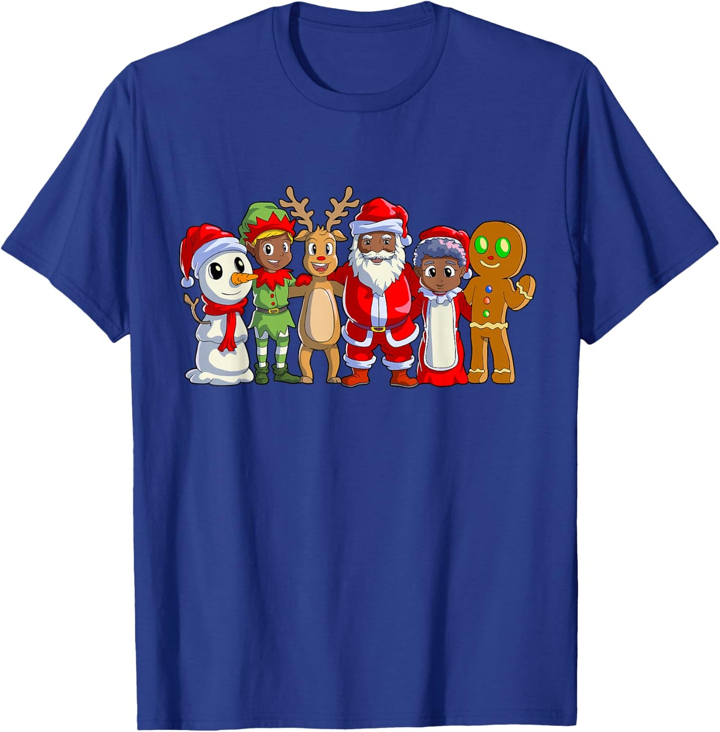 Black Family Christmas Afro African American Santa Xmas T-Shirt - T-Shirt | Royal
