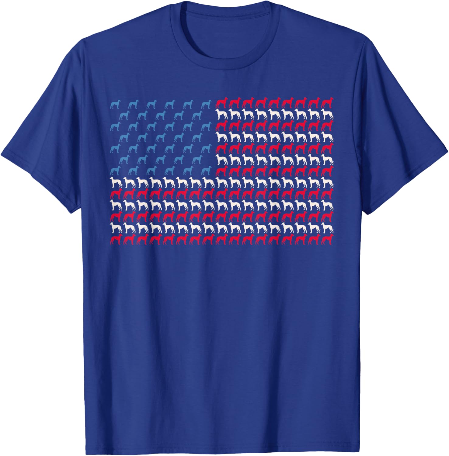 Greyhound American Flag Dog US 4th Of July Racer USA Gift Women Girls Kids Men T-Shirt - T-Shirt | Royal