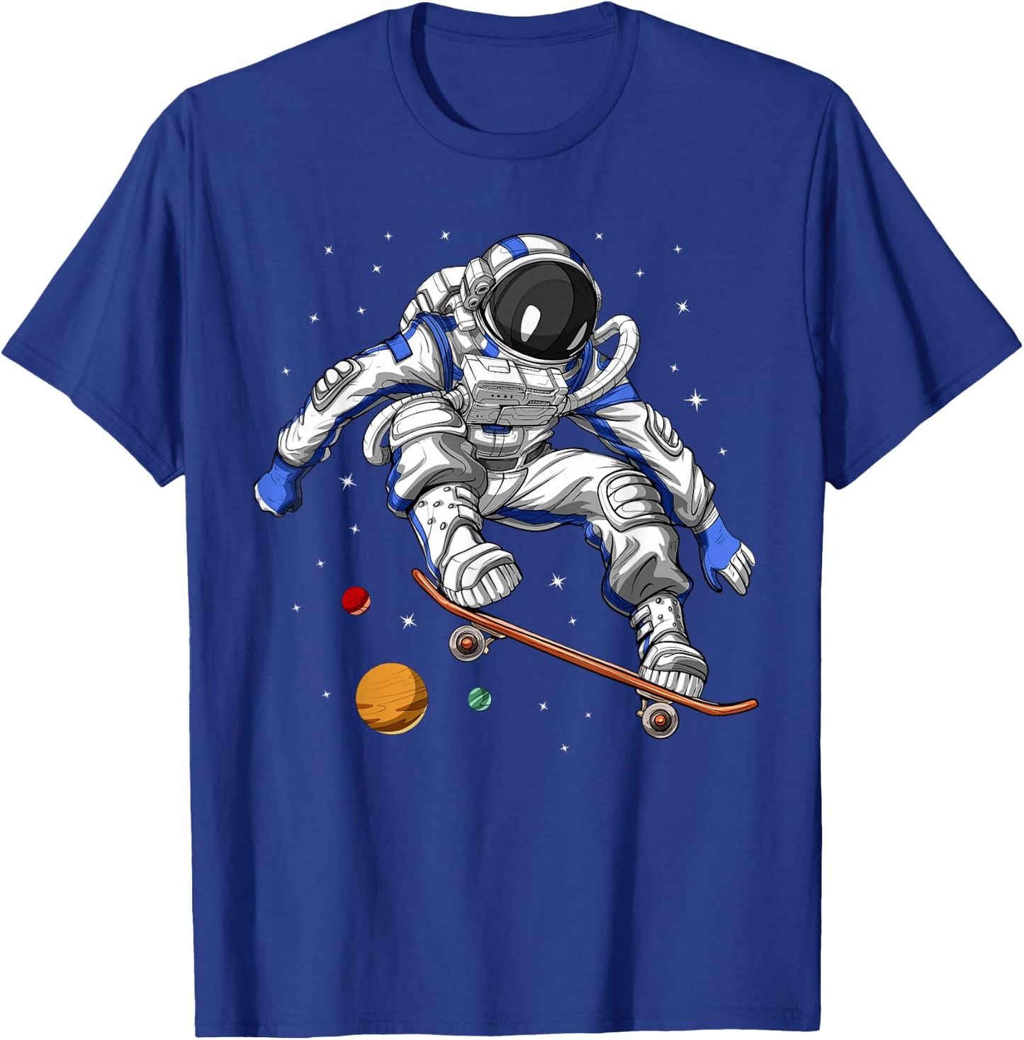 Space Astronaut Skater Skateboarder Skateboarding T-Shirt - T-Shirt | Royal