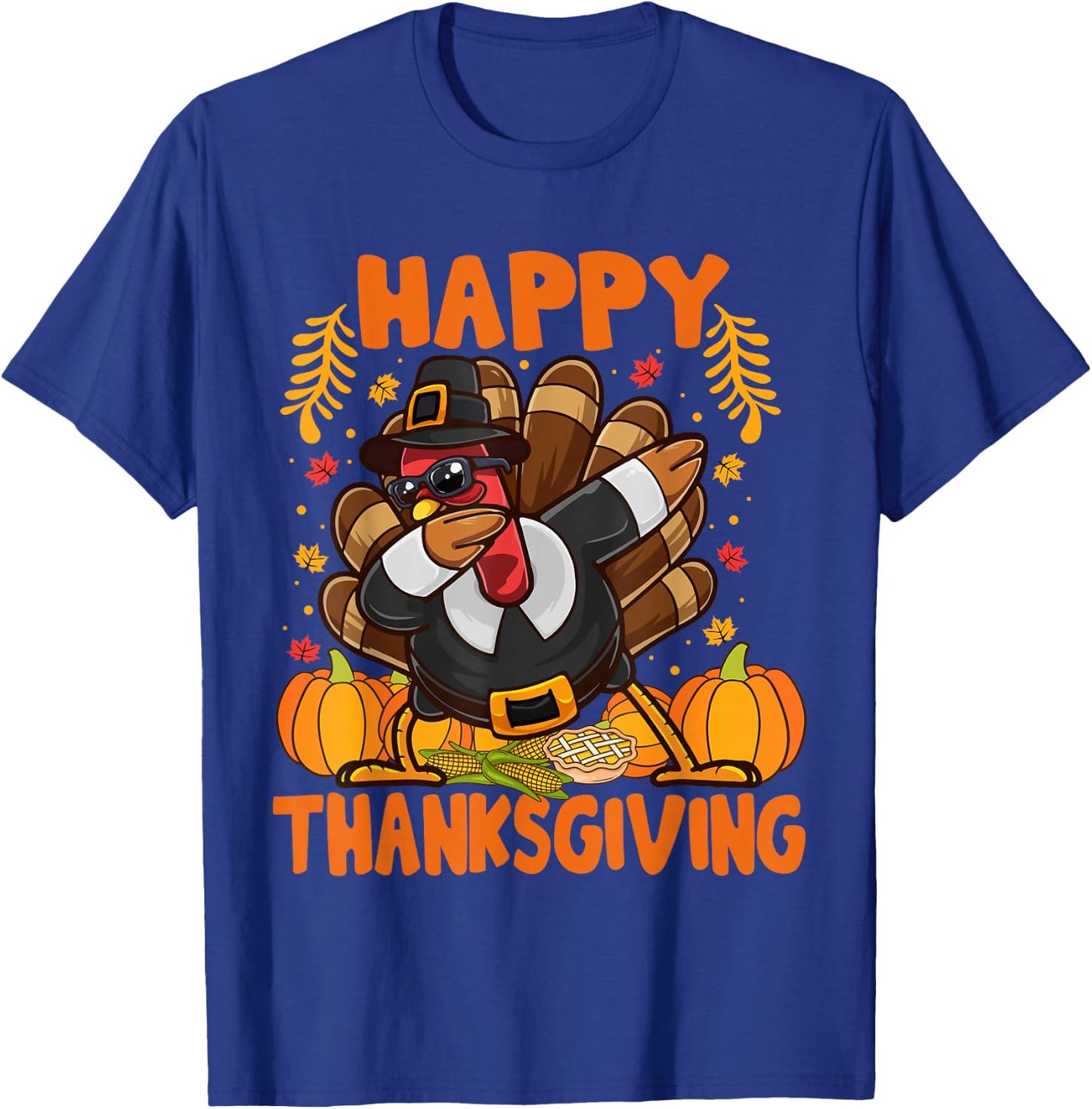 Happy Thanksgiving Dabbing Turkey Day Men Women Kids T-Shirt - T-Shirt | Royal
