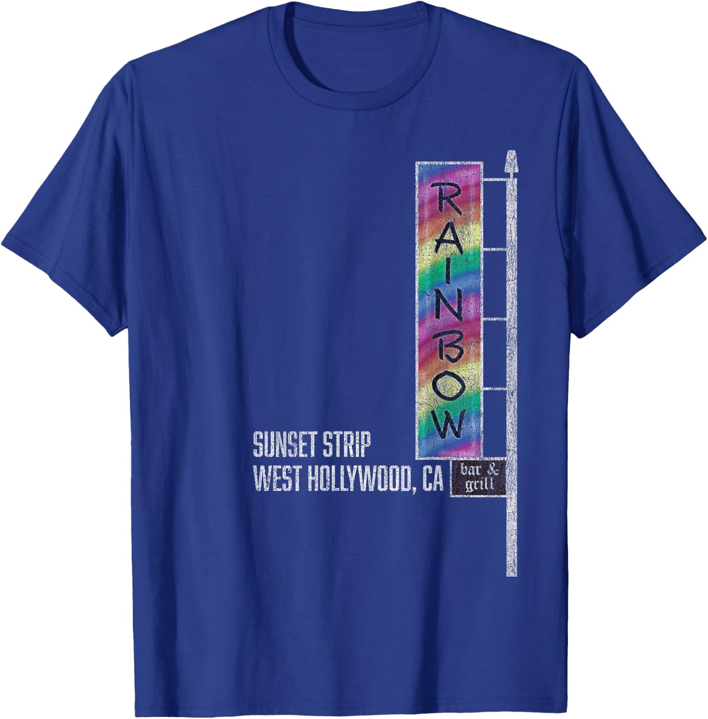 Glam Rock Legends - Rainbow Bar and Grill T-Shirt - T-Shirt | Royal