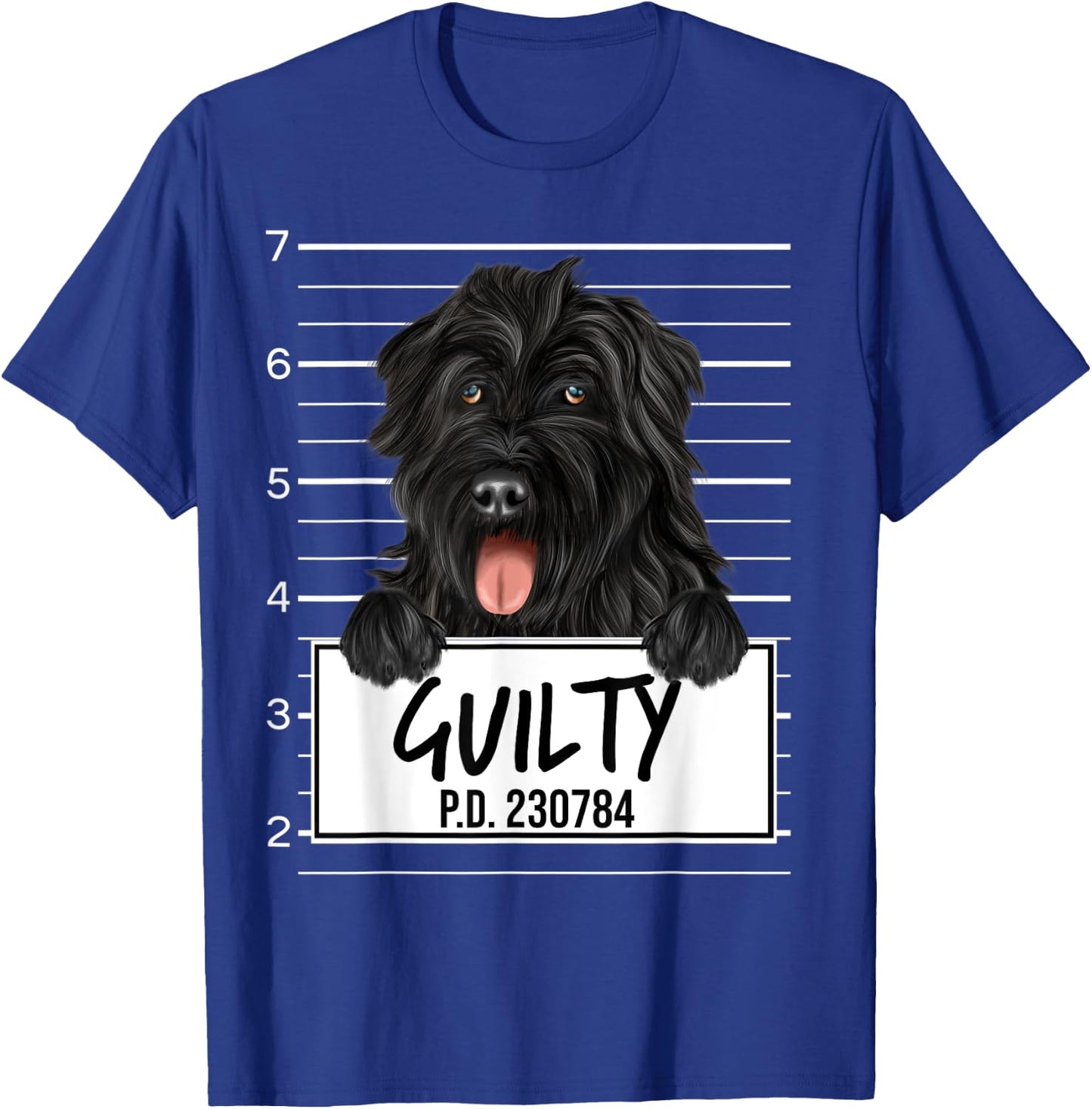 Funny Bouvier des Flandres Mugshot Guilty Dog T-Shirt - T-Shirt | Royal