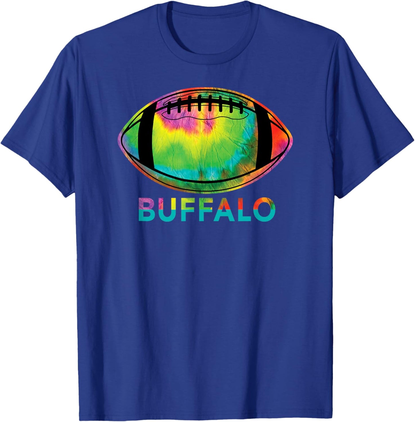 Tie Dye Football Buffalo T-Shirt - T-Shirt | Royal
