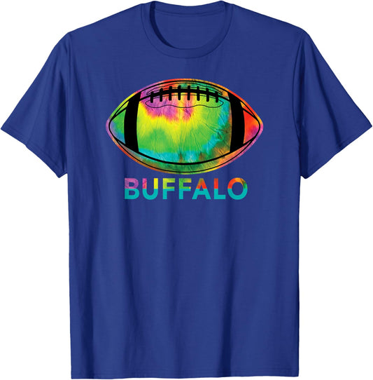 Tie Dye Football Buffalo T-Shirt - T-Shirt | Royal