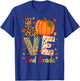 Love 2nd Grade Happy Fall Thanksgiving For 2nd Teacher Women Girls Kids T-Shirt - T-Shirt | Royal