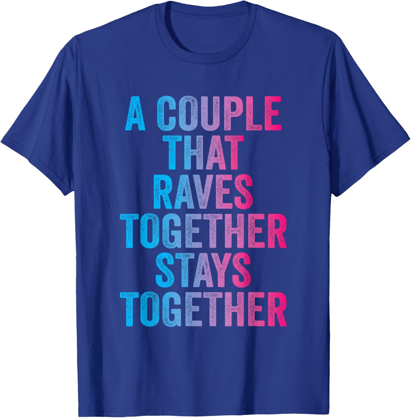 Rave Couple Matching EDM Dance Music Festival Trippy T-Shirt - T-Shirt | Royal