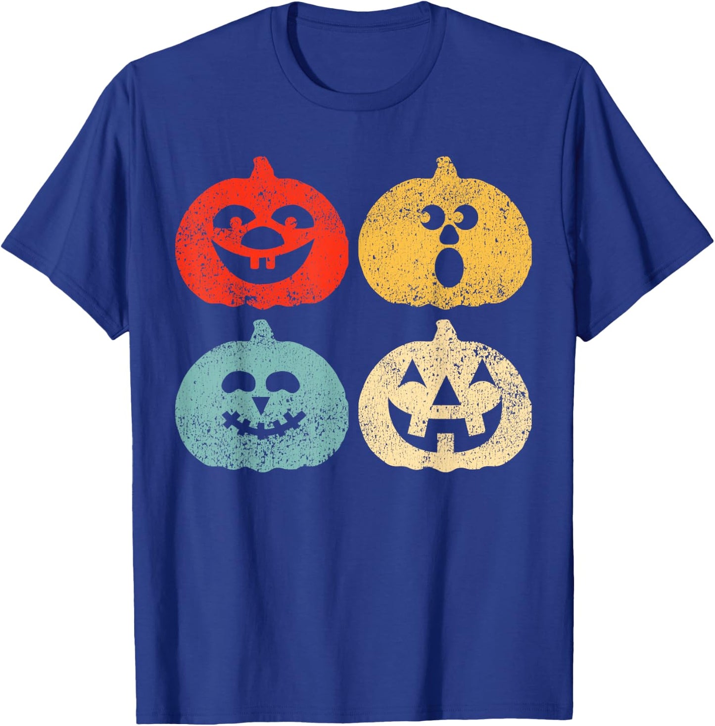 Vintage Halloween Pumpkin Women, Men, Kids, Funny Retro Gift T-Shirt - T-Shirt | Royal
