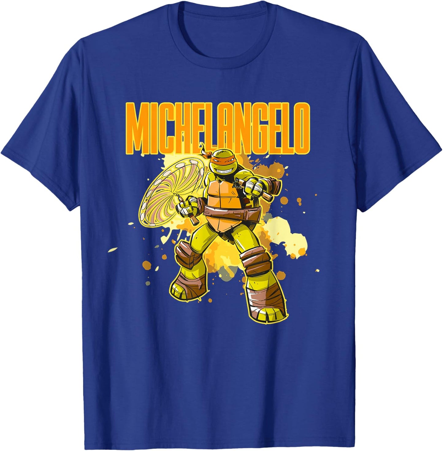 Michelangelo - Orange Splatter Paint T-Shirt - T-Shirt | Royal