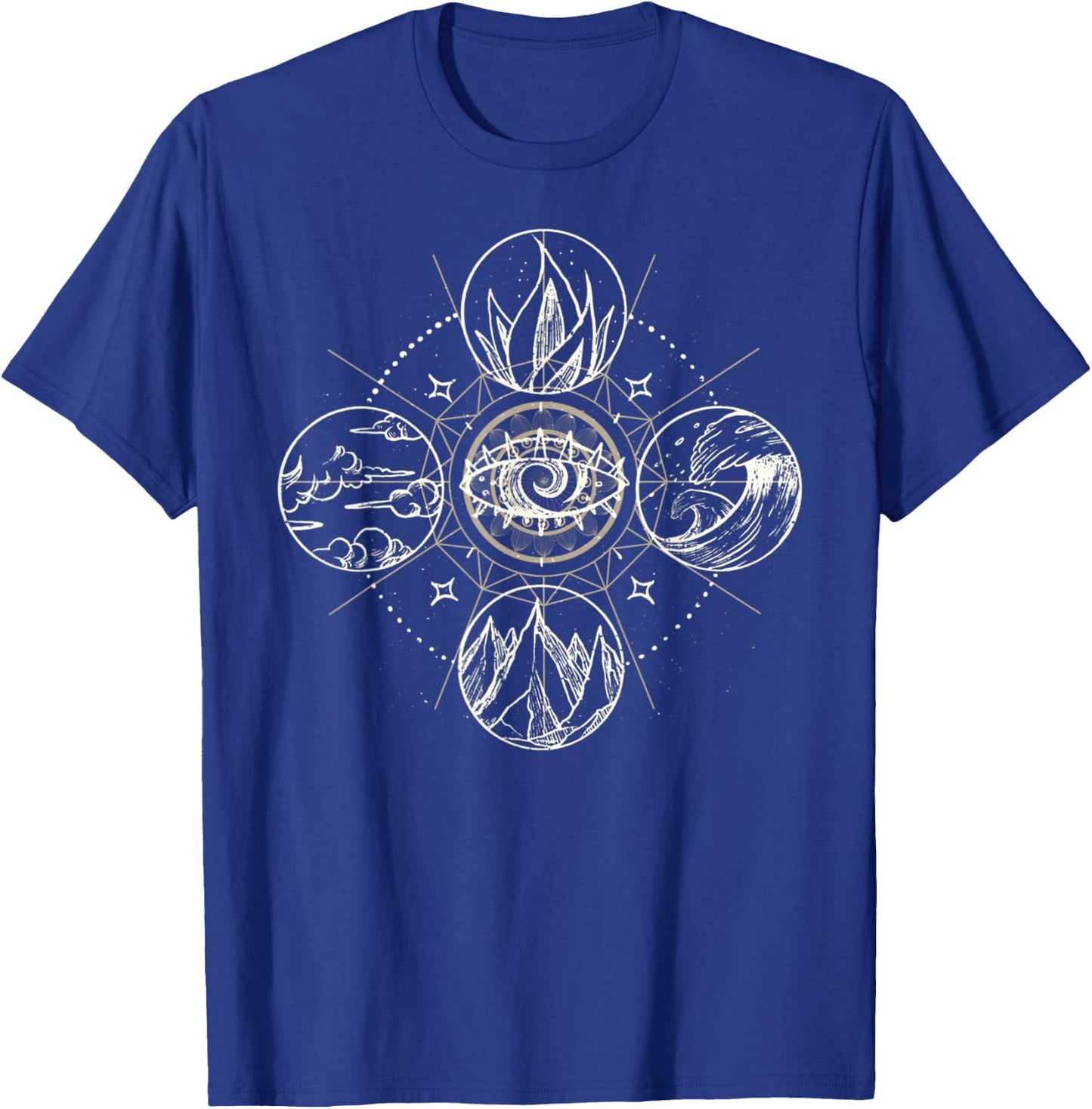 Four Elements Wind Earth Fire Water Nature T-Shirt - T-Shirt | Royal