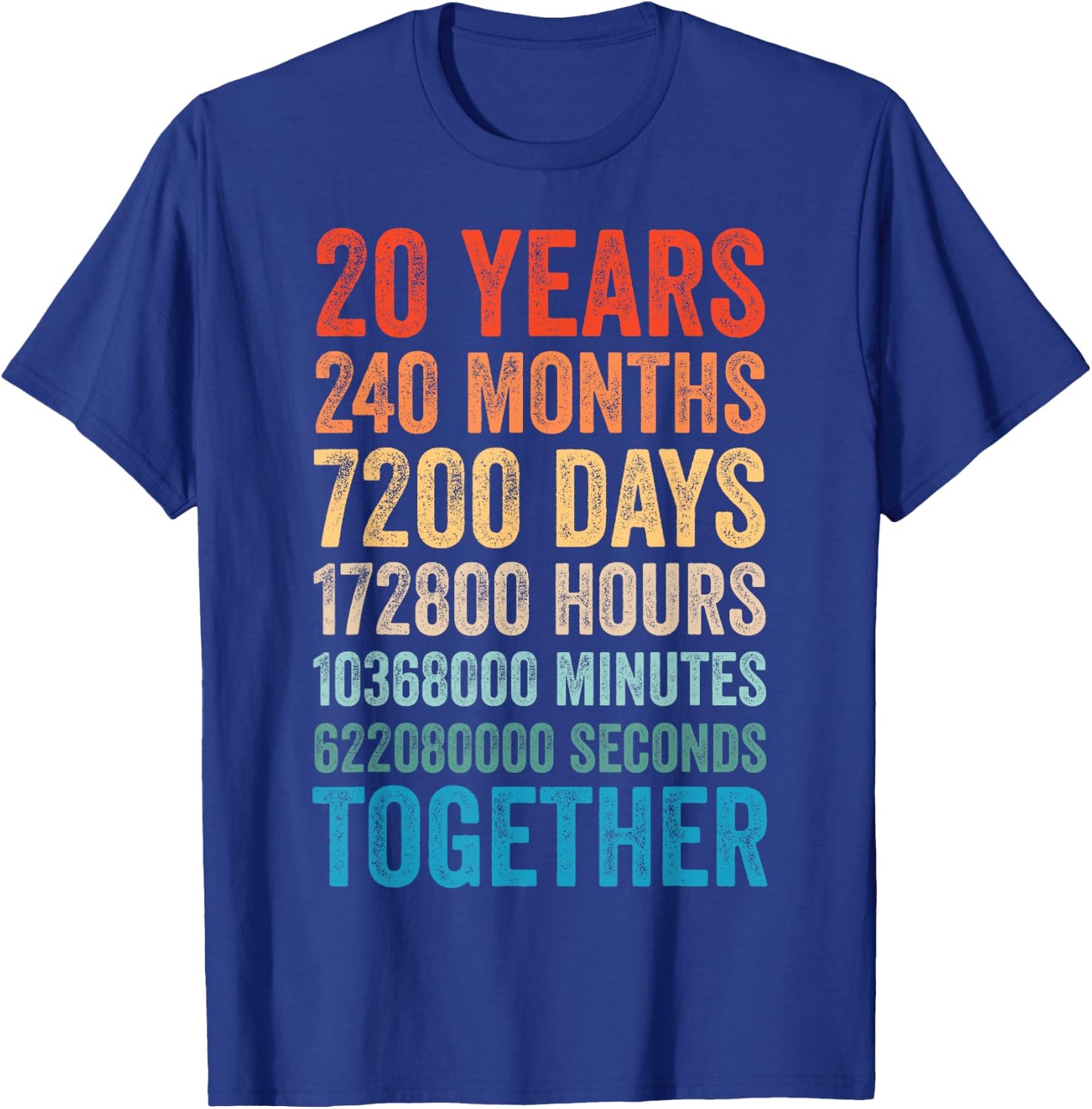 20 Year Anniversary Him Her Couple 20th Wedding Anniversary T-Shirt - T-Shirt | Royal