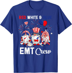 Red White & Blue American EMT Crew 4th Of July Men T-Shirt - T-Shirt | Royal