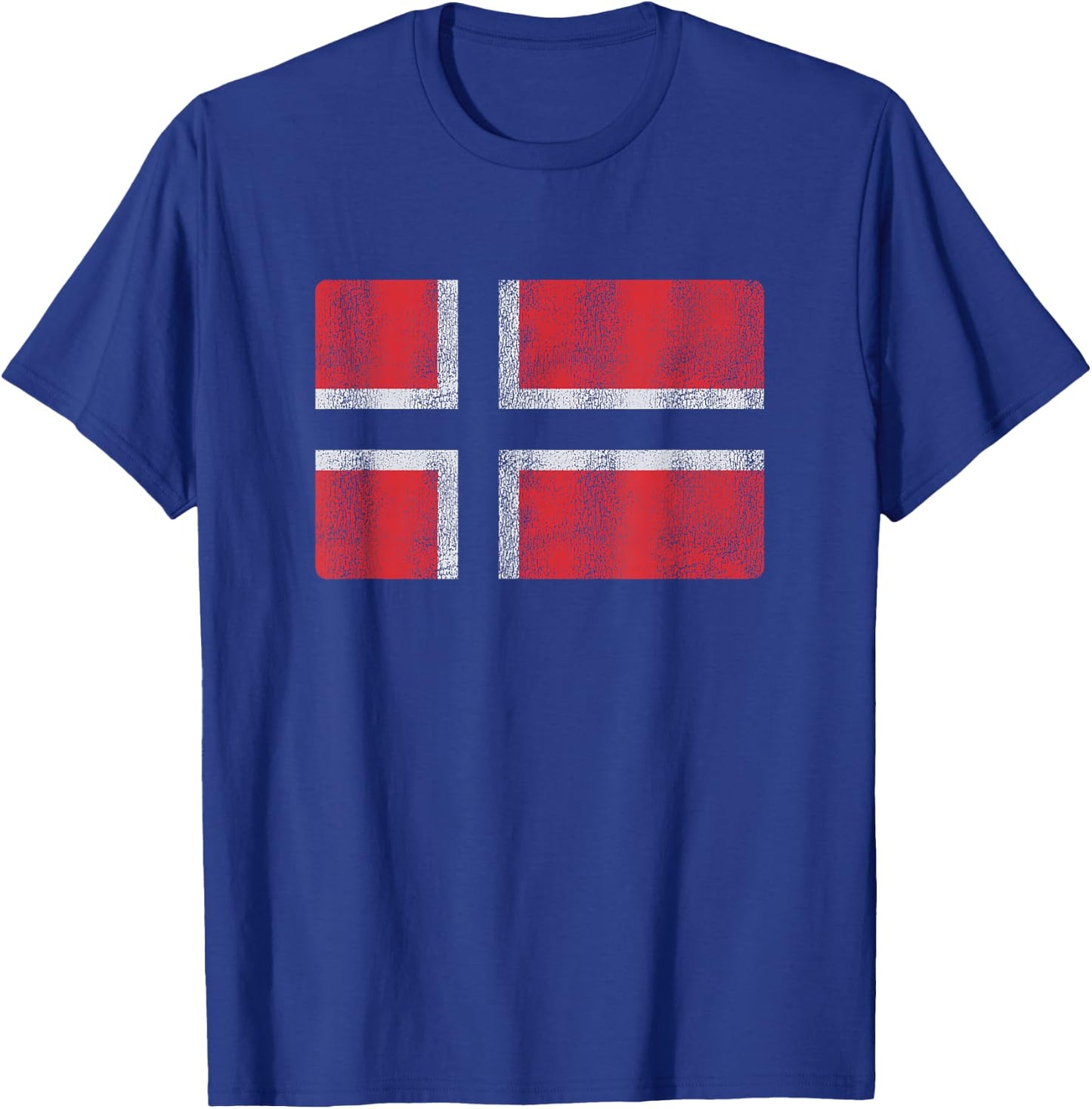Vintage Norwegian Flag Retro Norway Souvenir Men Women Kids T-Shirt - T-Shirt | Royal