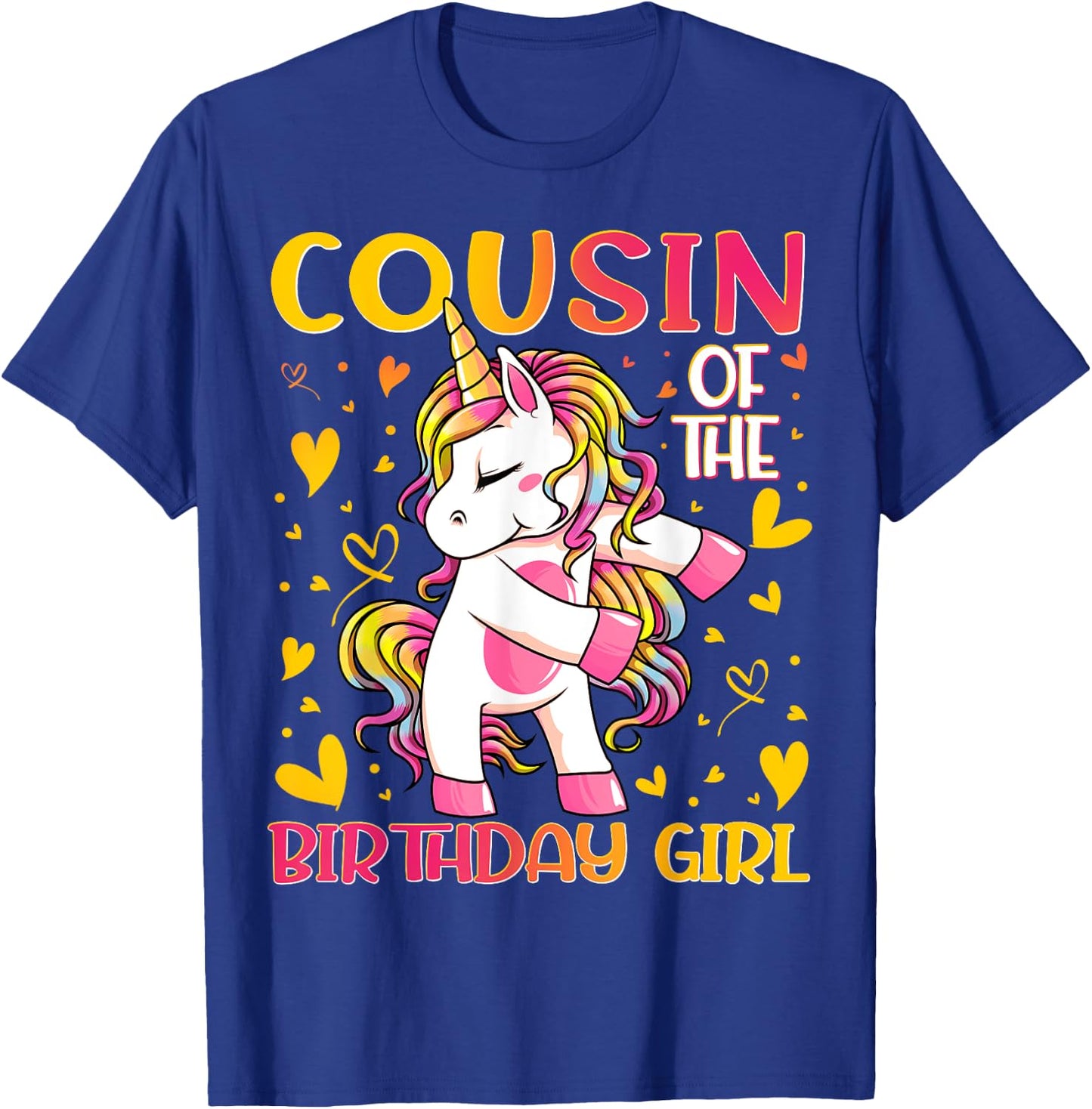 Cousin of the Birthday Girl Flossing Unicorn Cousin Gifts T-Shirt - T-Shirt | Royal