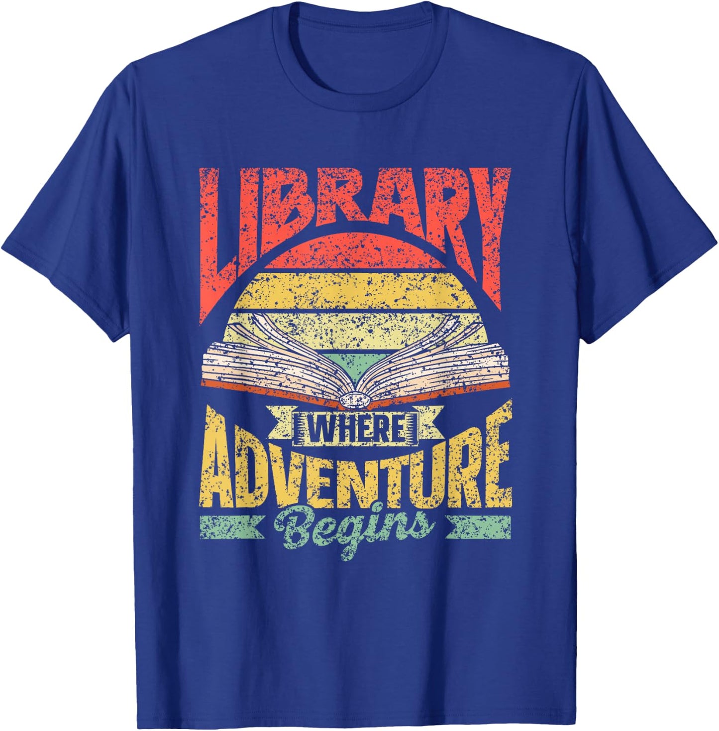 Bibliothek Wo Das Abenteuer Beginnt Books Library T-Shirt - T-Shirt | Royal