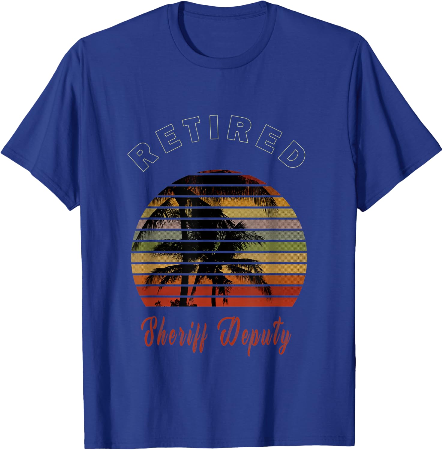Retired Sheriff Deputy Retirement Gift Beach T-Shirt - T-Shirt | Royal