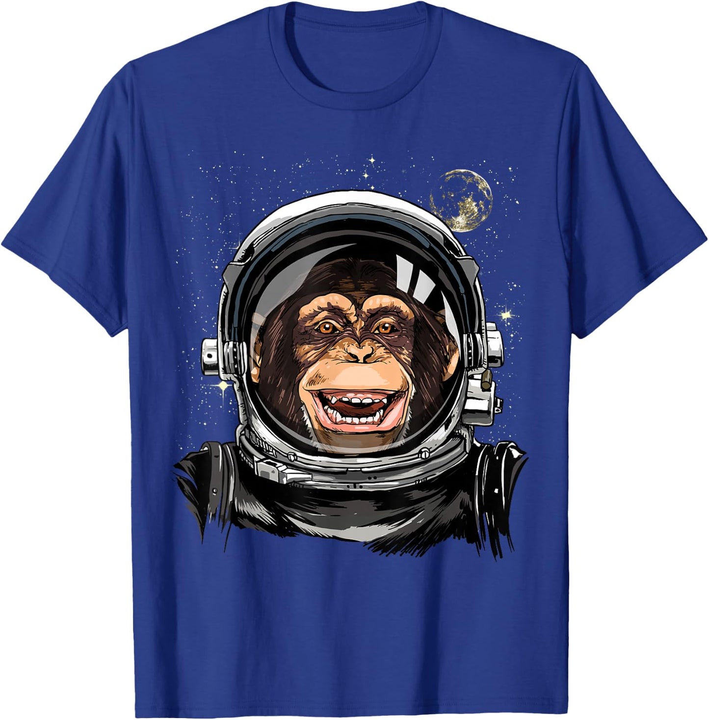 Monkey Astronaut Shirt Spaceman Galaxy Outer Space Lover T-Shirt - T-Shirt | Royal