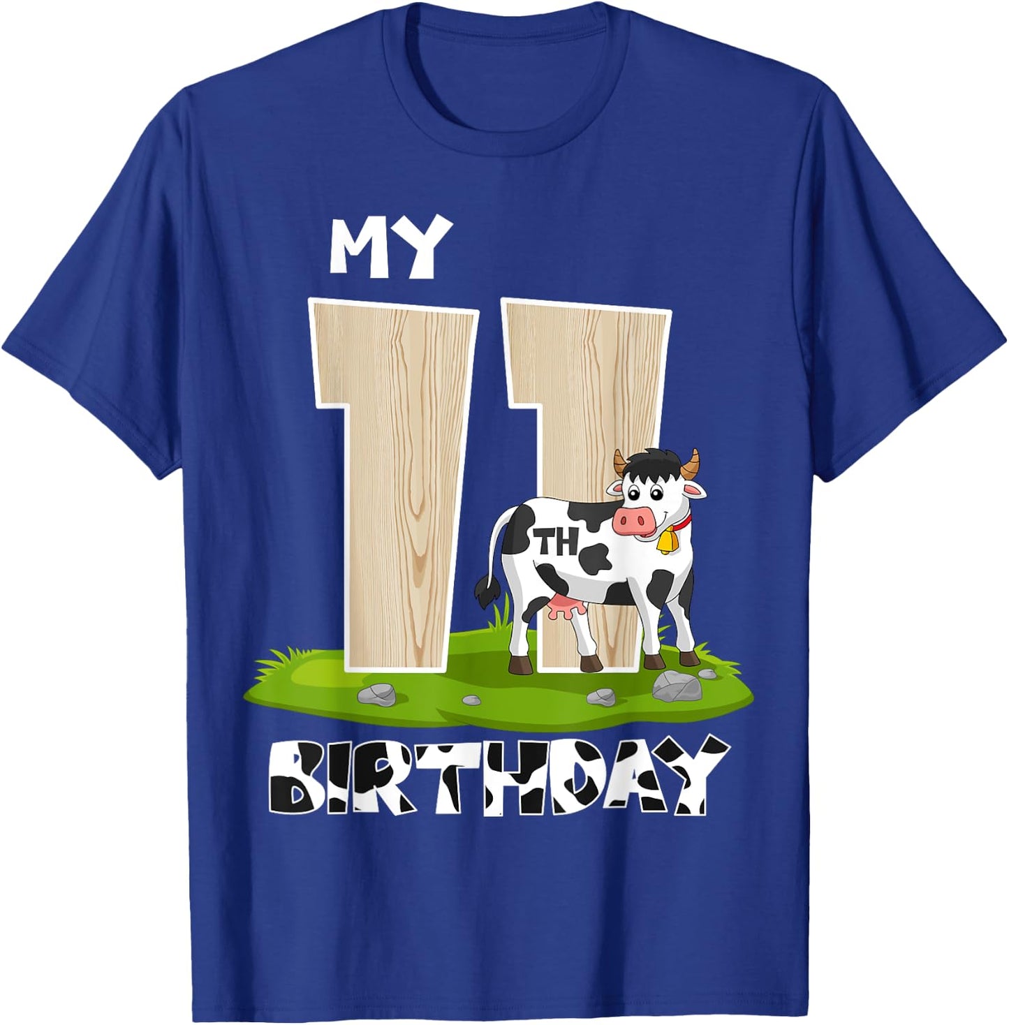My 11th Birthday Farm Animal Theme11 Year Old B-Day Party T-Shirt - T-Shirt | Royal