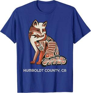 California Humboldt County Tribal Fox Native American T-Shirt - T-Shirt | Royal