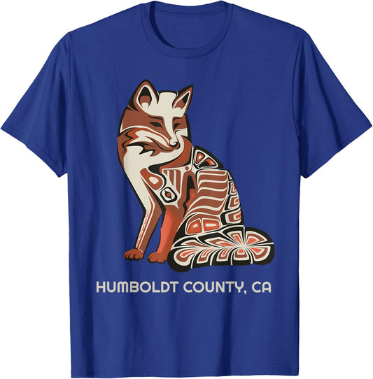 California Humboldt County Tribal Fox Native American T-Shirt - T-Shirt | Royal