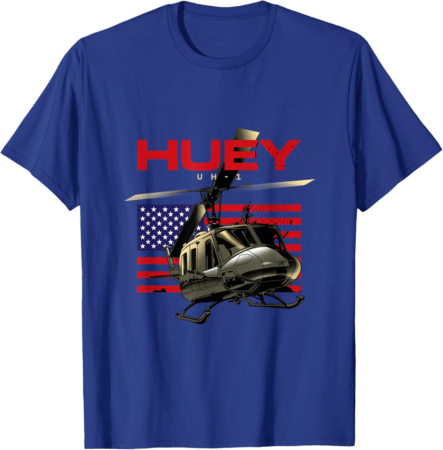 Huey Military Helicopter Airplane T-Shirt - T-Shirt | Royal