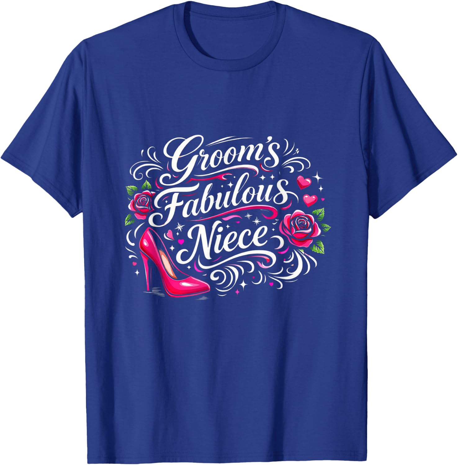 Groom's Fabulous Niece Wedding Crew Elegant Family Matching T-Shirt - T-Shirt | Royal
