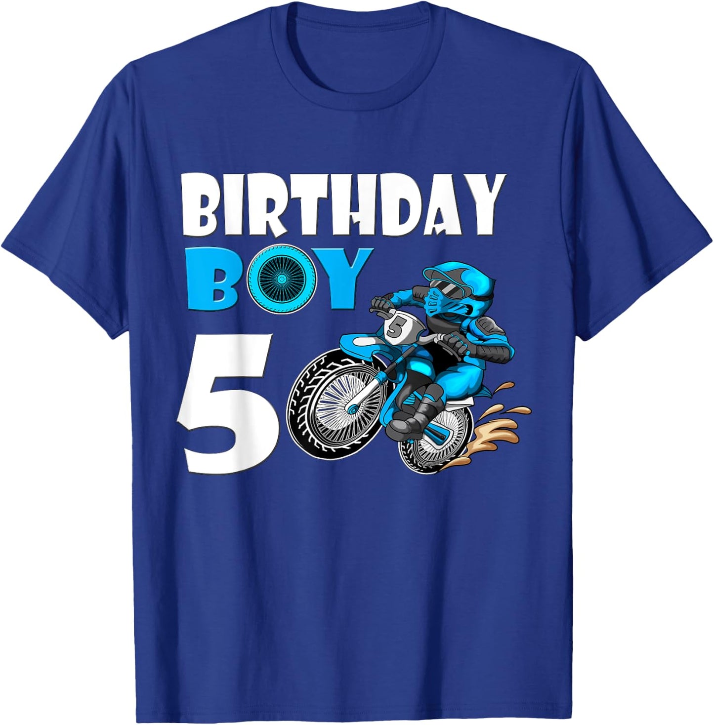 Birthday Boy 5 Birthday Boy Motocross Motorcycle Motorbike T-Shirt - T-Shirt | Royal