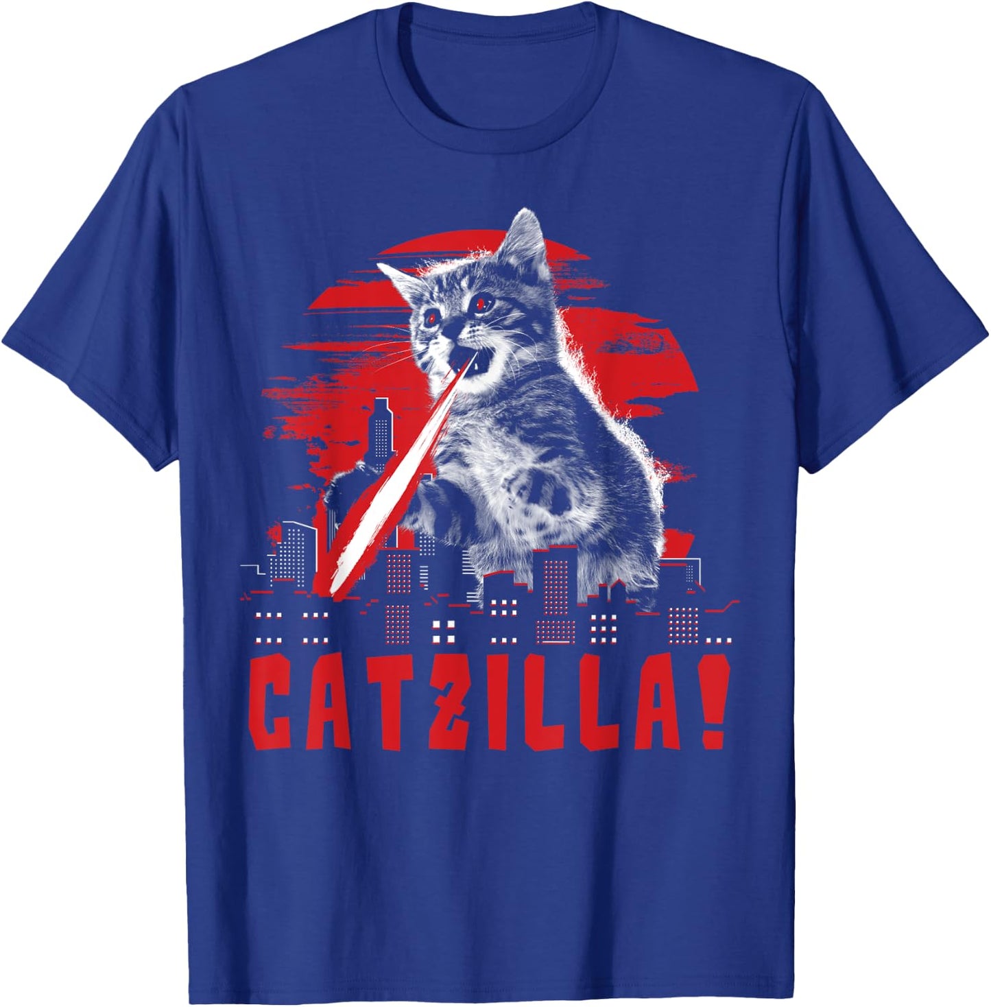 Beware Catzilla Laser Cat Women T-Shirt - T-Shirt | Royal