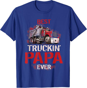 Best Truckin' Papa ever Shirt T-Shirt - T-Shirt | Royal