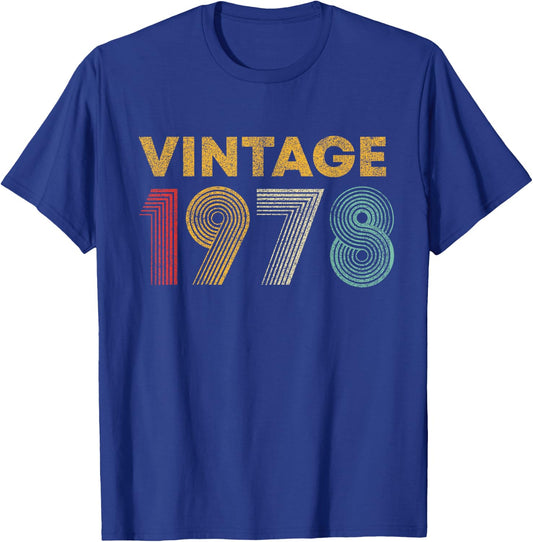 Vintage 1978 48th Birthday Gift Men Women 48 Years Old T-Shirt - T-Shirt | Royal
