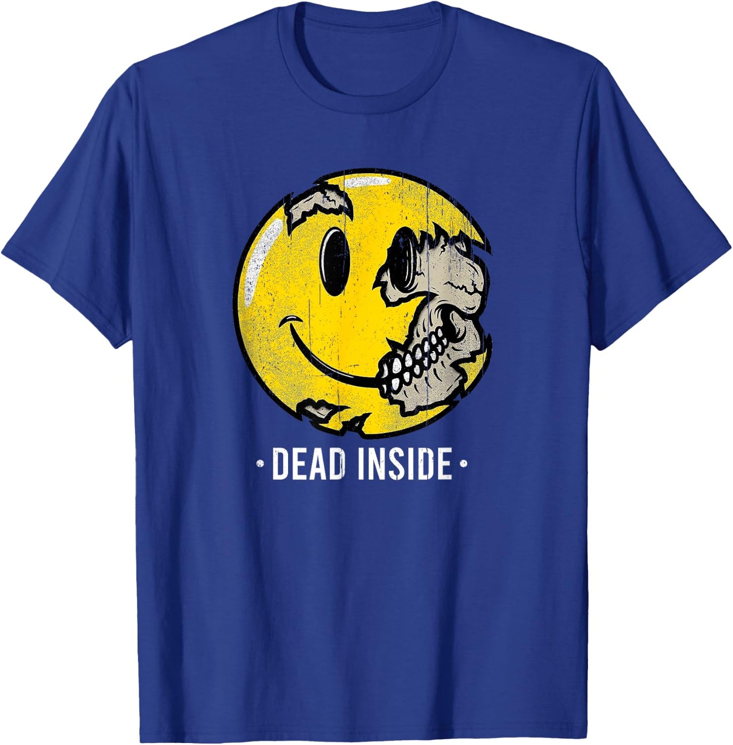 I'm Dead Inside Sad Smile Face Skeleton Vintage Halloween T-Shirt - T-Shirt | Royal