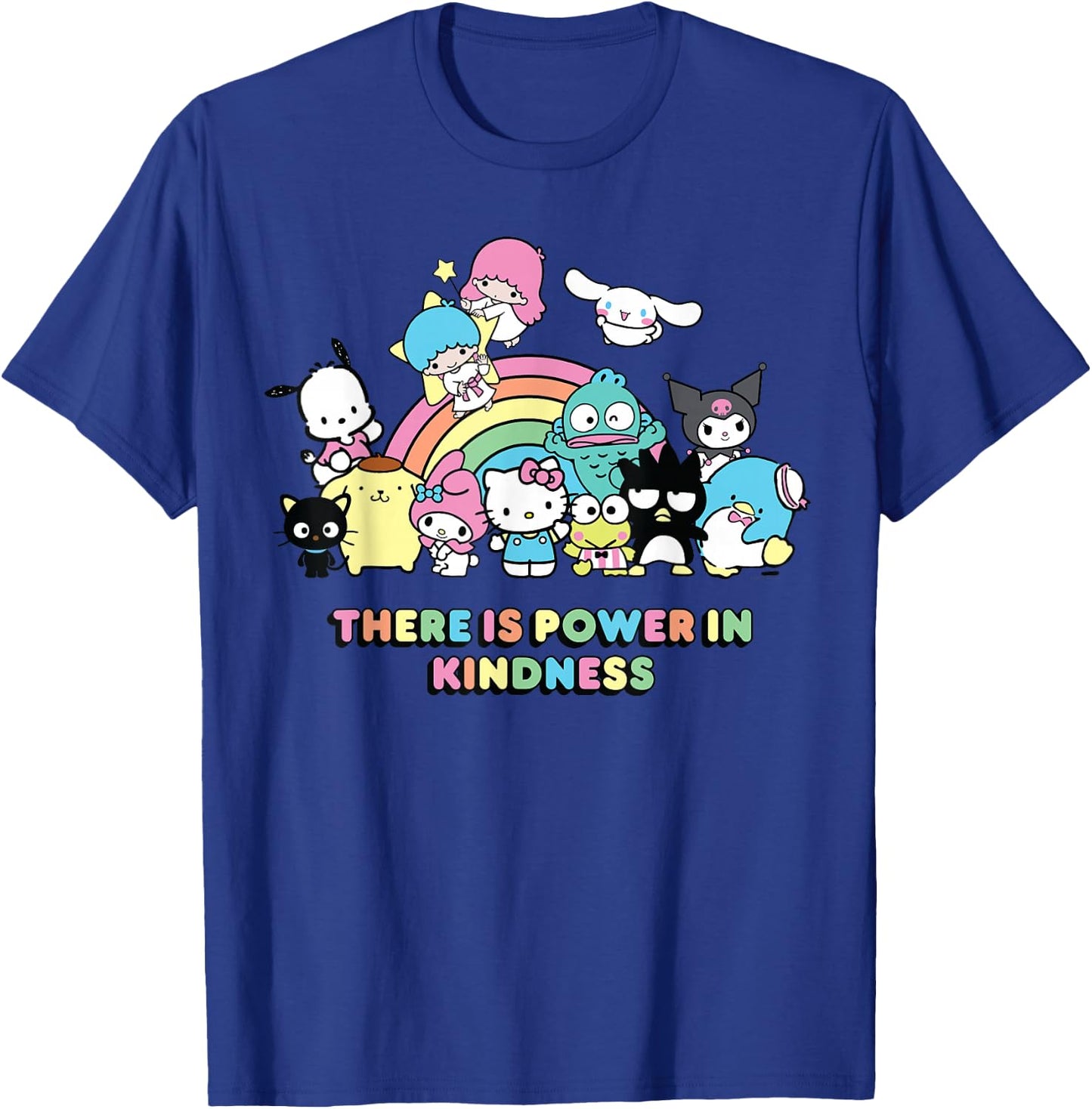 Sanrio Hello Kitty & Friends Power in Kindness Black Classic Fit , , Short Sleeve T-Shirt - T-Shirt | Royal