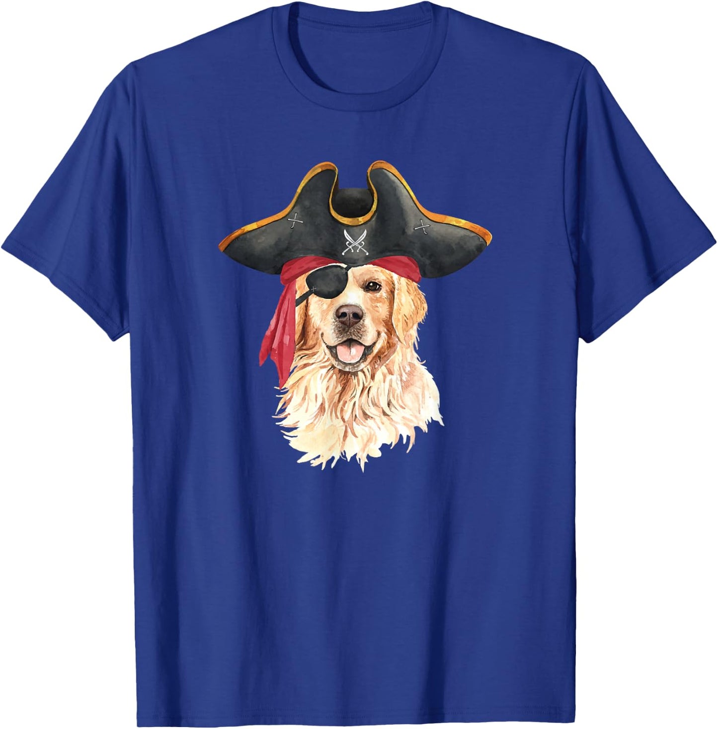 Golden Retriever In Pirate Costume Dog Lovers Women Kids T-Shirt - T-Shirt | Royal
