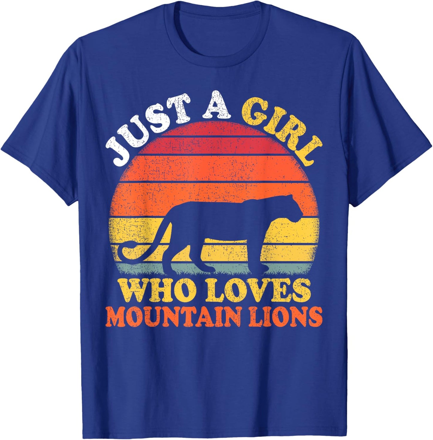 Mountain Lion Vintage Just A Girl Who Loves Mountain Lion T-Shirt - T-Shirt | Royal