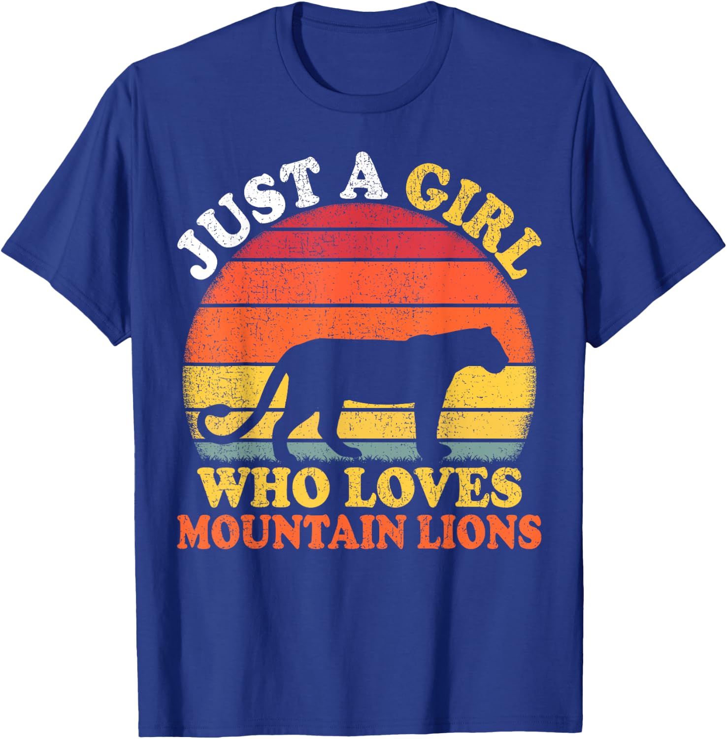 Mountain Lion Vintage Just A Girl Who Loves Mountain Lion T-Shirt - T-Shirt | Royal
