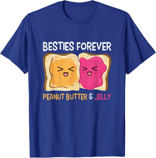 Funny Peanut Butter & Jelly Cute Girlfriend Besties Forever T-Shirt - T-Shirt | Royal