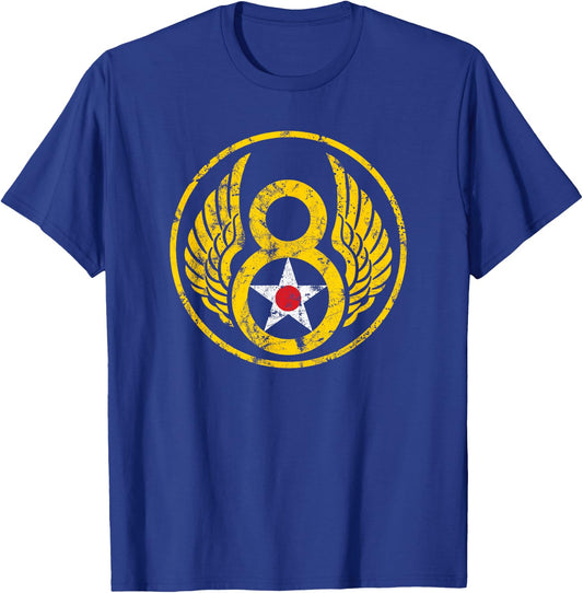 Mighty 8th - Eighth Air Force USAAF B-17 & B-24 Bomber Group T-Shirt - T-Shirt | Royal