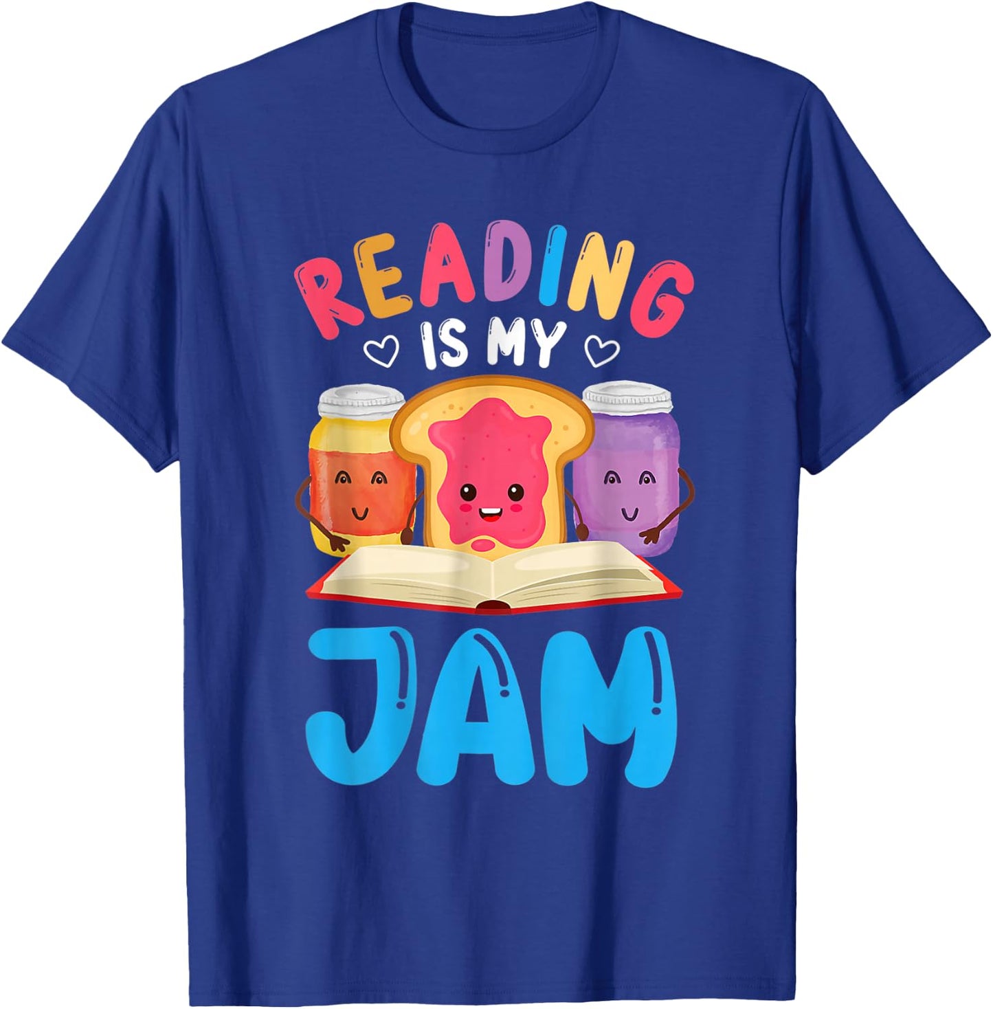 Reading is My Jam Funny I Love to Read Books Boy Girl T-Shirt - T-Shirt | Royal