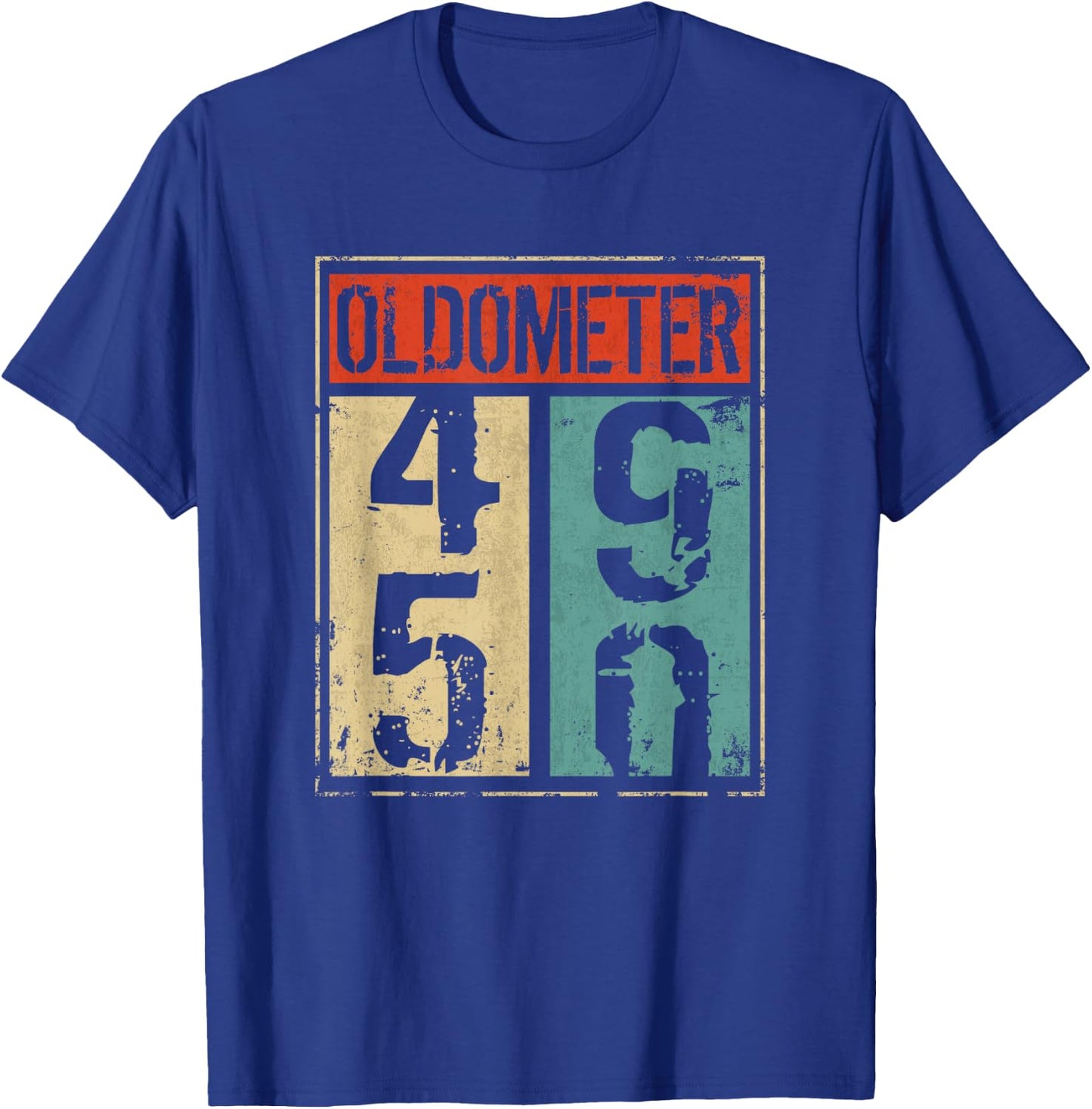 Oldometer 50th Birthday 49-50 Years Old Joke T-Shirt - T-Shirt | Royal