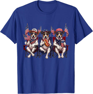 250 Years of Freedom Jack Russell Terrier Dog 1776-2026 4th T-Shirt - T-Shirt | Royal