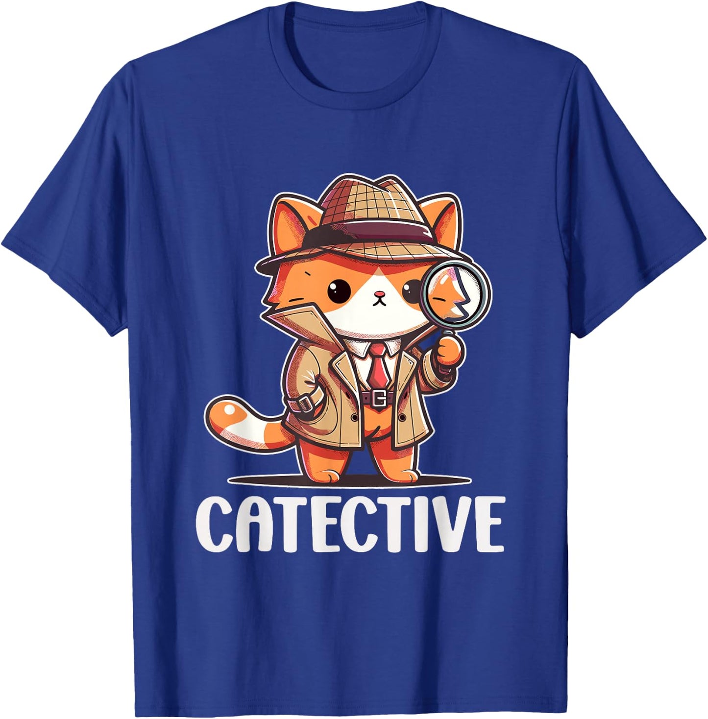 Private Investigator PI Funny Cat Detective Pun Spy T-Shirt - T-Shirt | Royal