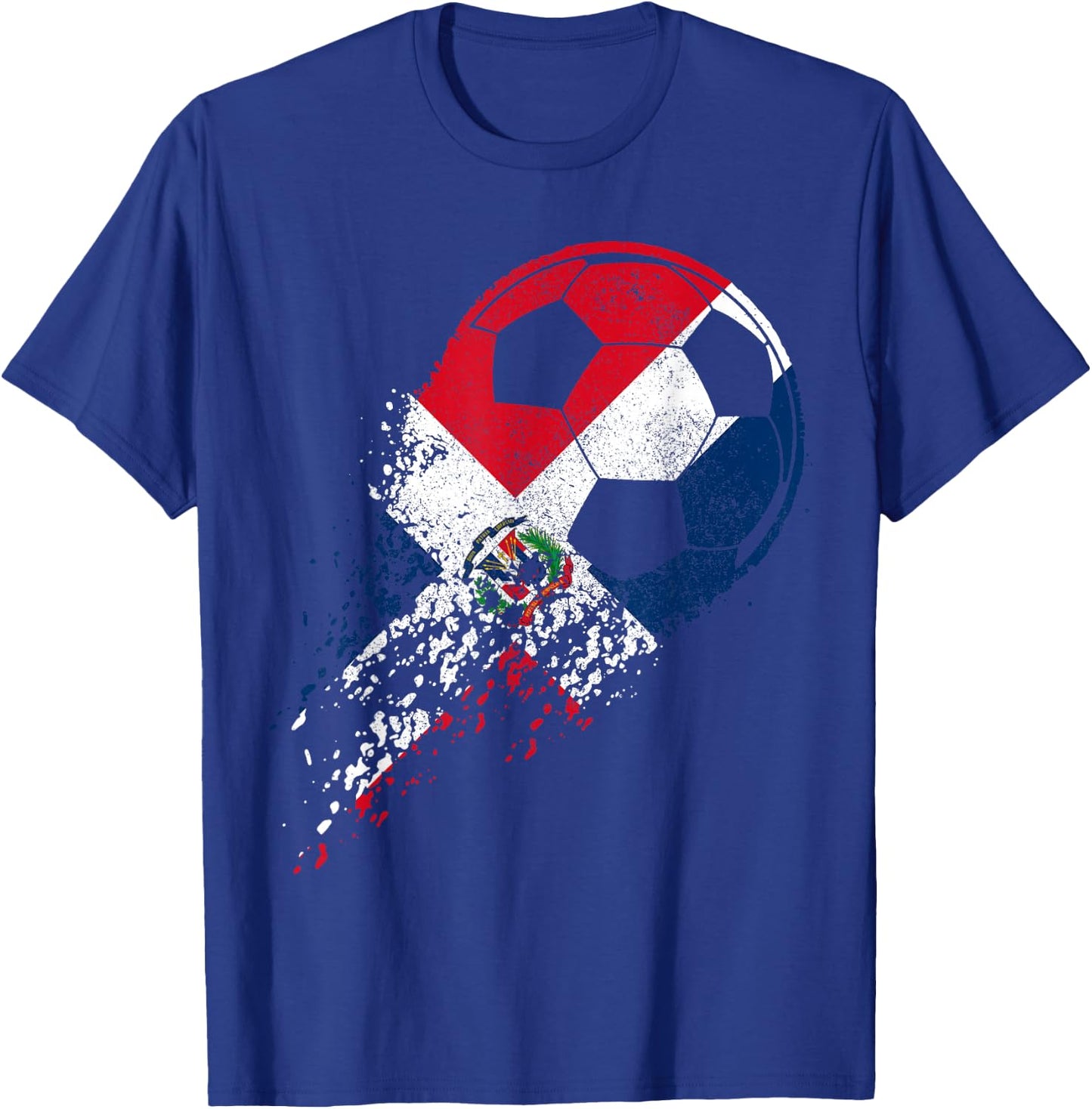 Dominican Republic Soccer Flag Pride Soccer Player T-Shirt - T-Shirt | Royal
