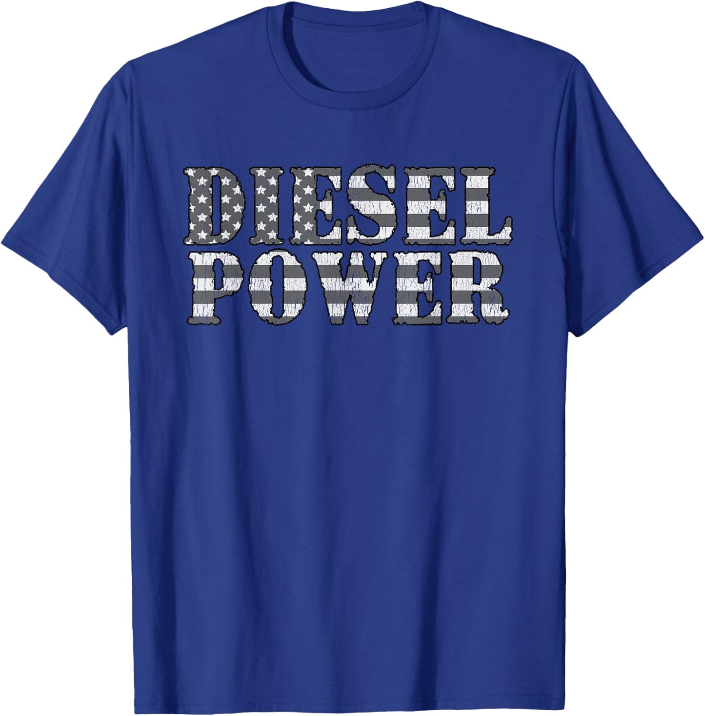 Diesel Power American Flag Funny Truck Mechanic Gift T-Shirt - T-Shirt | Royal