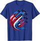 USA Jet Airshow Patriotic Red White Blue Design T-Shirt - T-Shirt | Royal